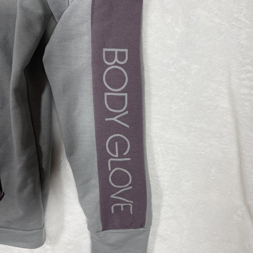 Body Glove Full Zip Hoodie Women Medium Grey Purple Y2k Athletic Track Jacket - Picture 4 of 8
